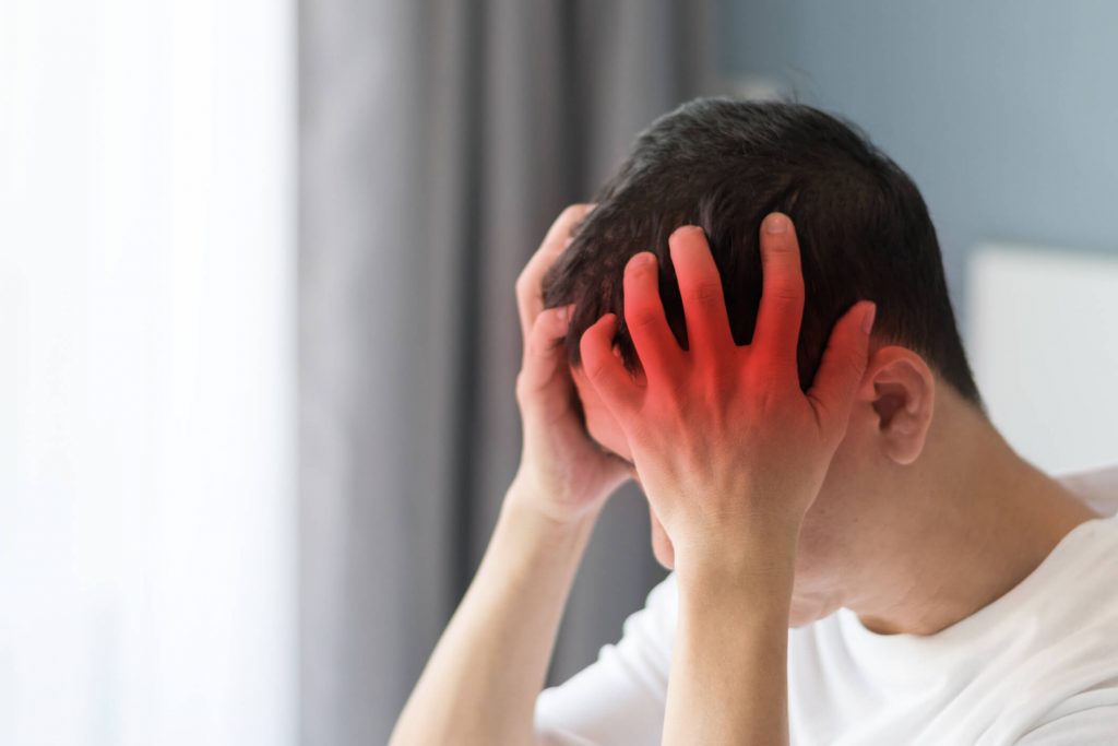 Brain diseases problem cause chronic severe headache migraine.