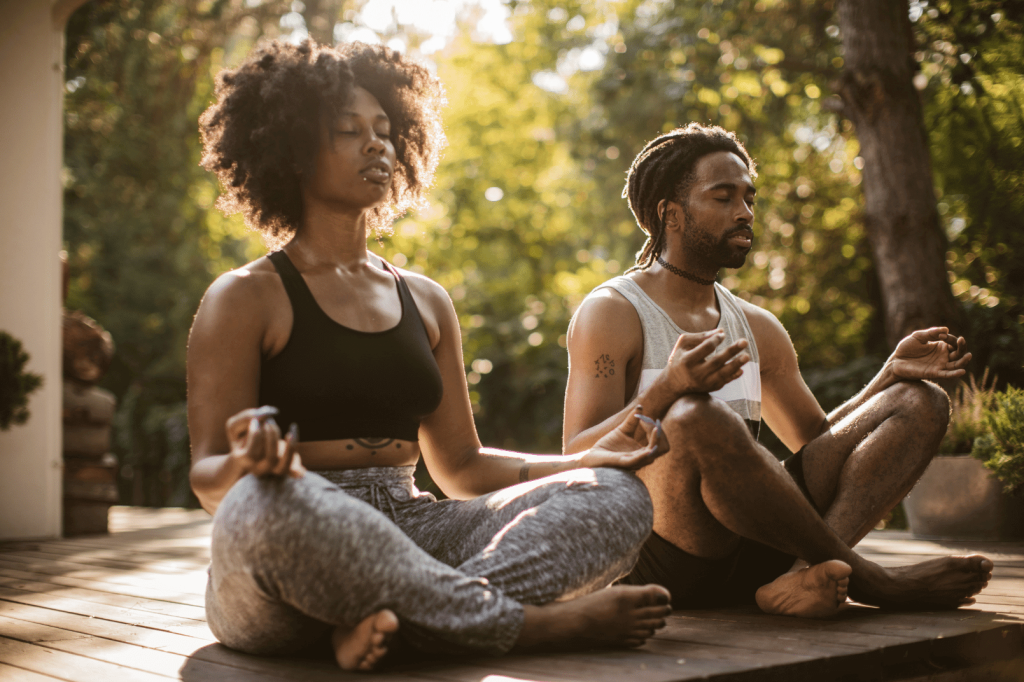 couple meditating